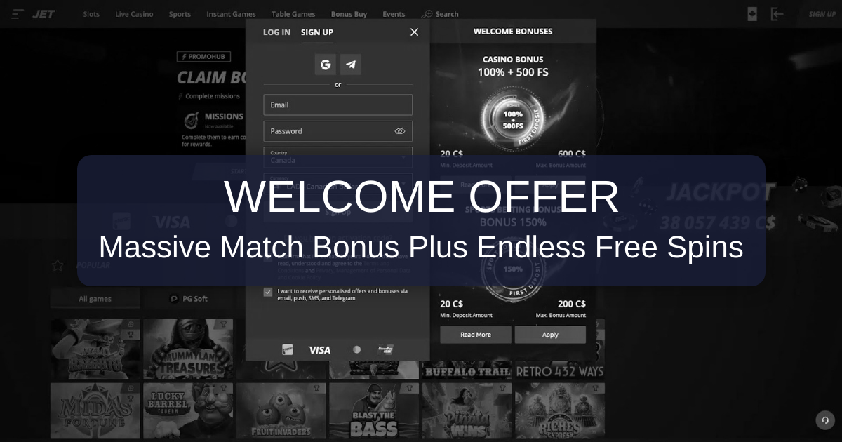 Experience Jet Casino Online in Canada